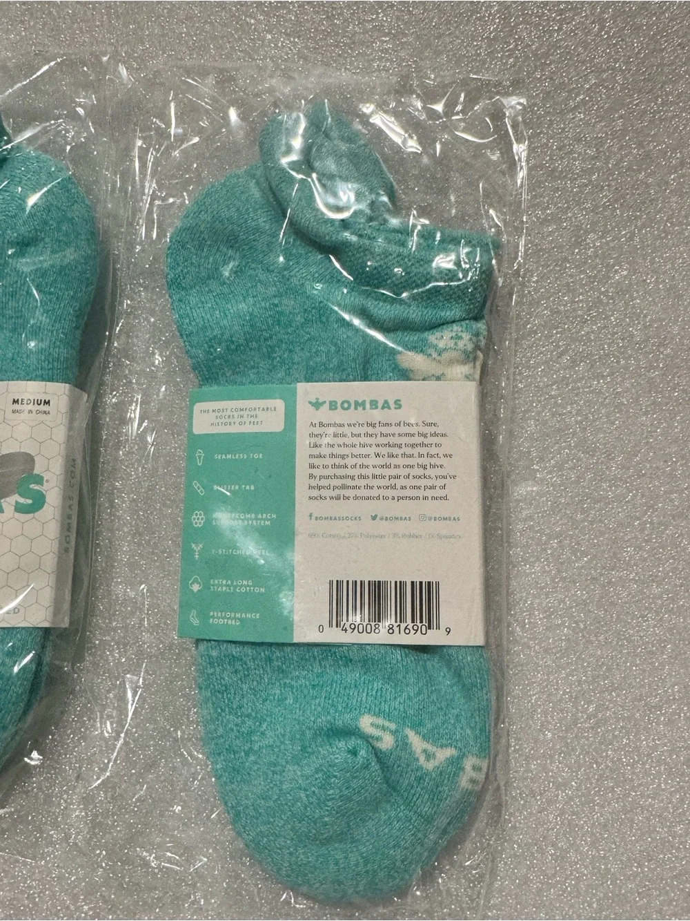 Bombas Medium Tiffany Blue Low Cut Ankle Unisex Socks lot of 3